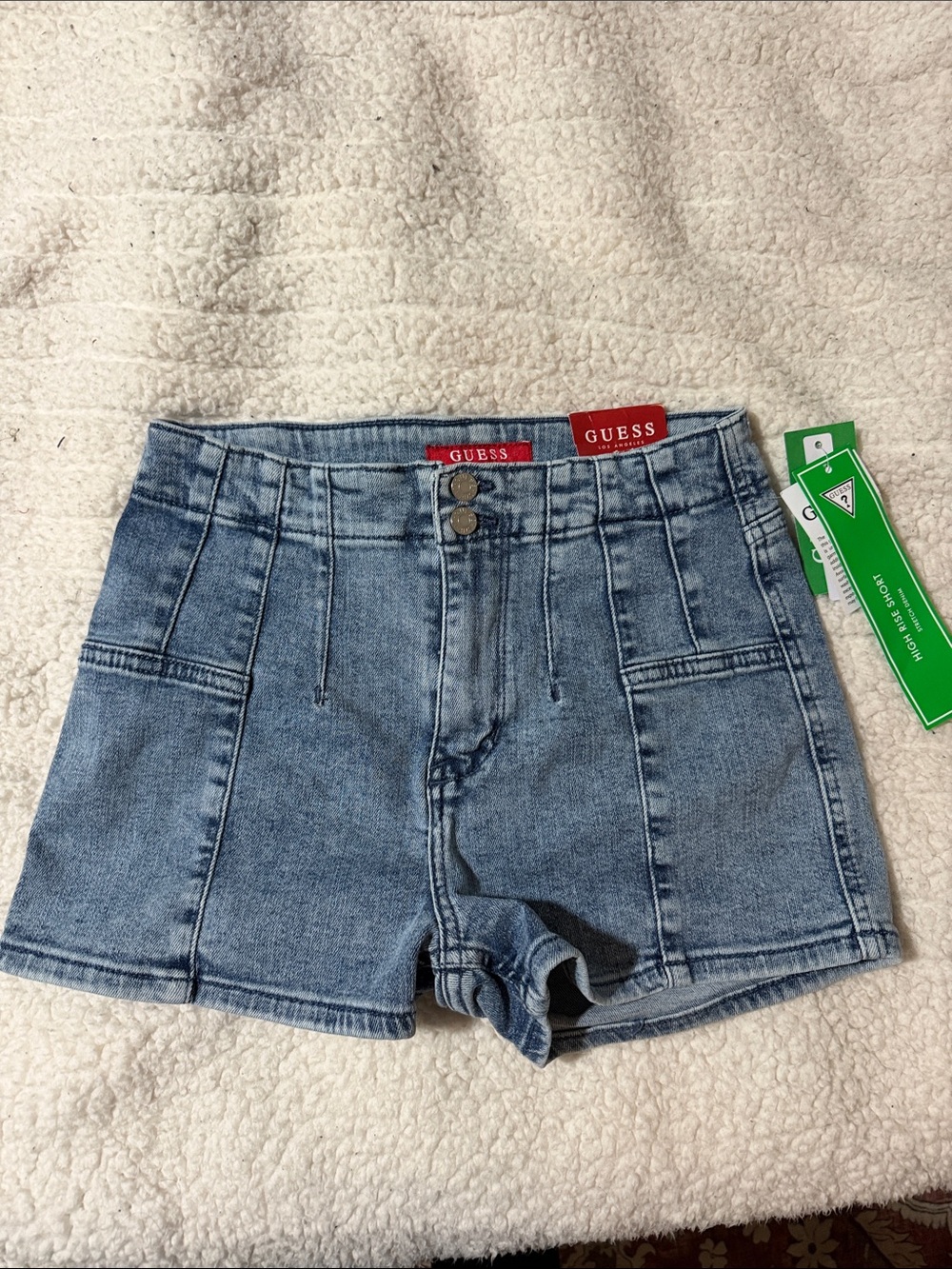 GUESS Light Blue High-Waist Denim Shorts NWT size 26